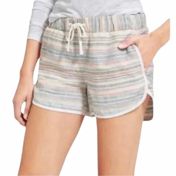 Athleta Jacquard Sandbar Shortie Linen Shorts Size 6 Small Beach Summer Pool EUC - Picture 2 of 10